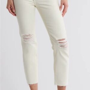 AG Adriano Goldschmied Isabelle High Waist Straight Leg Jeans OFF WHITE WASH